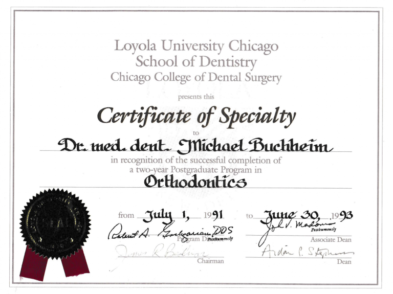 Facharztausbildung der Kieferorthopädie – Loyola University Chicago
